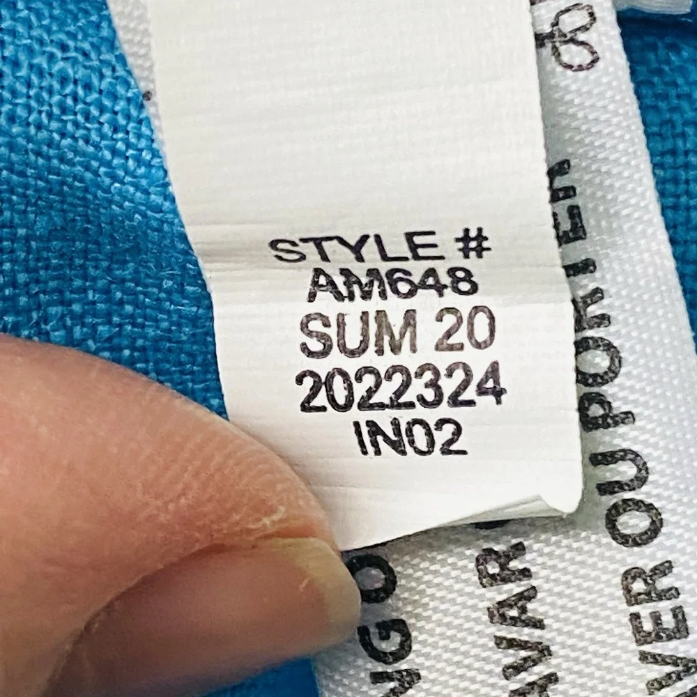 J. Crew Embroidered Linen Tunic Top Womens 2 Aqua Blue Boho Chic Floral Resort - Picture 7 of 8